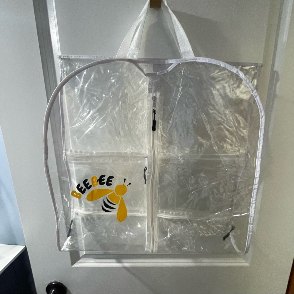 BeeBee Clear Garment Bag with Bee Design - For Dance Costumes